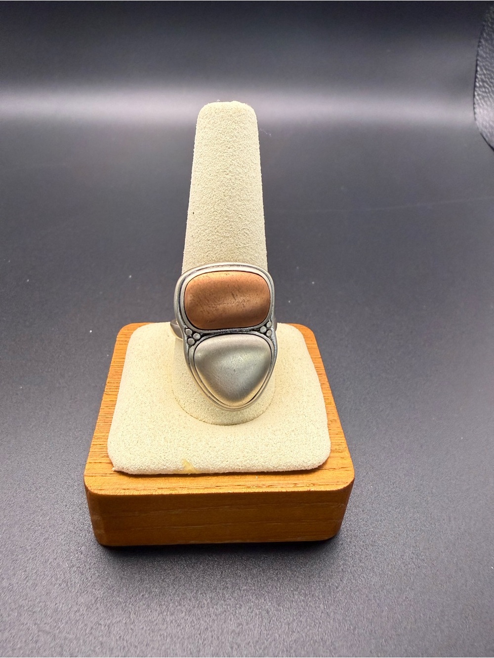 Silpada Retired Sterling Silver Mixed-Metal Modernist Statement Ring Size 11